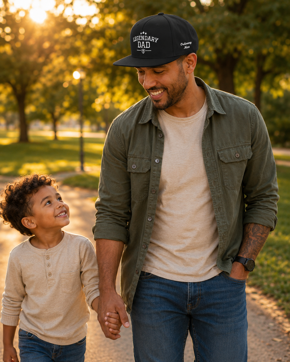 Legendary Dad Black Snapback Hat