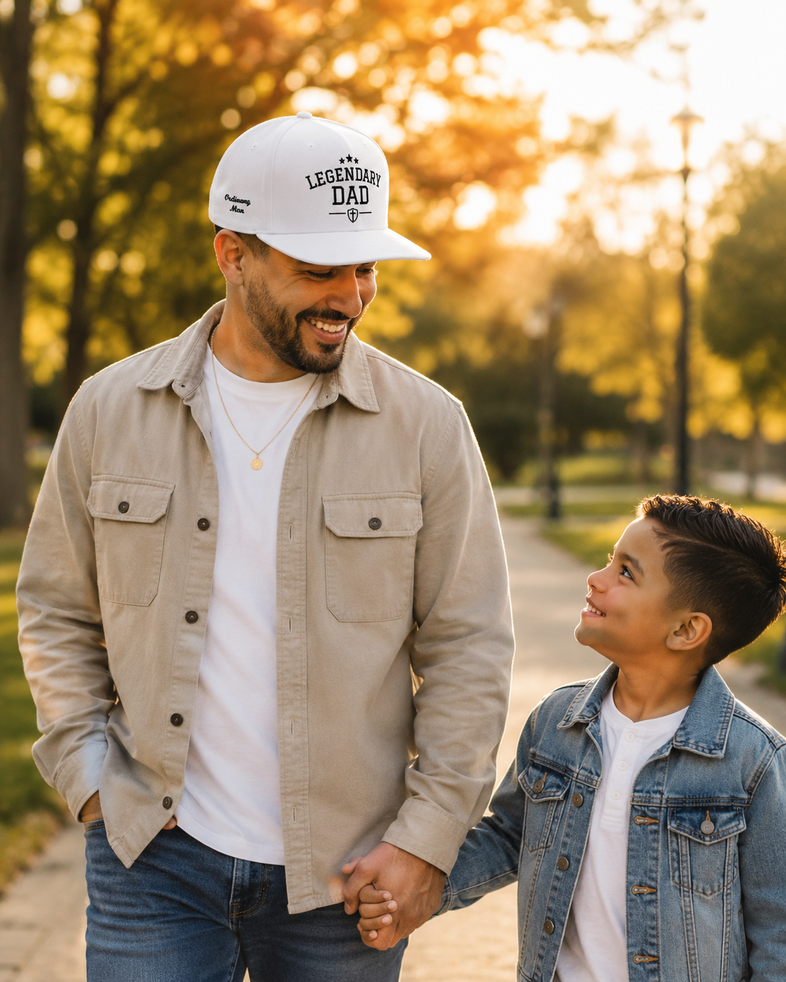 Legendary Dad White Snapback Hat