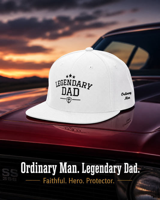 Legendary Dad White Snapback Hat
