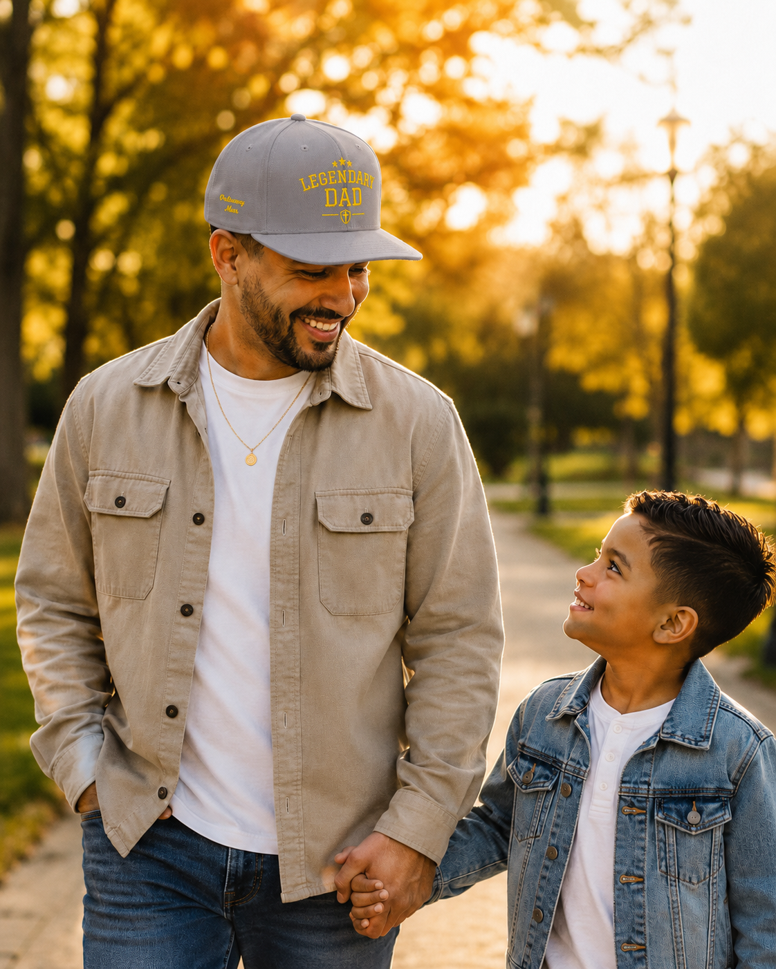 Legendary Dad Silver & Gold Snapback Hat