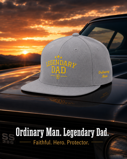 Legendary Dad Silver & Gold Snapback Hat