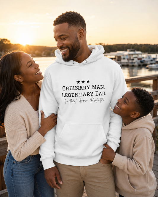 Legendary Dad White Premium Pullover Hoodie