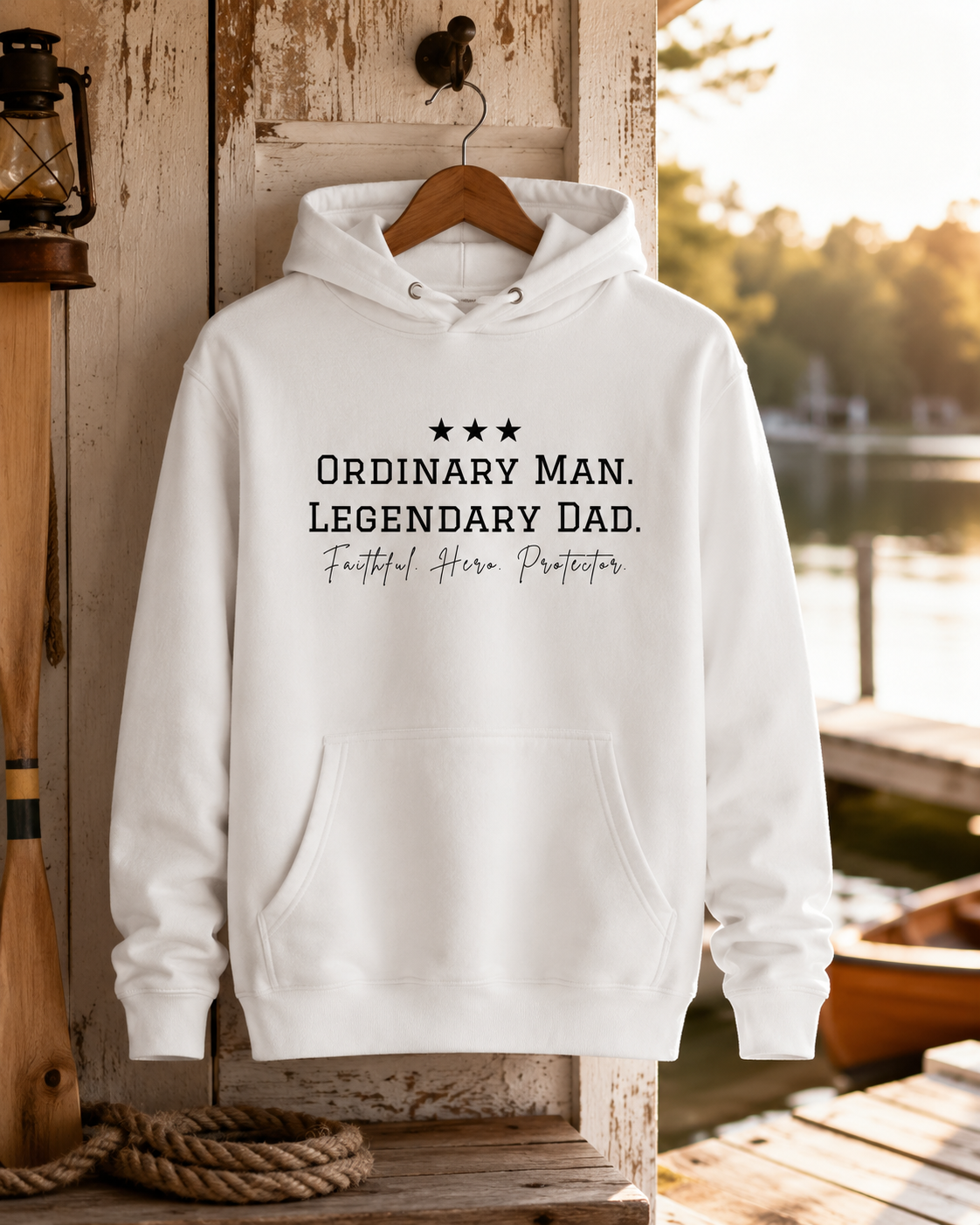 Legendary Dad White Premium Pullover Hoodie