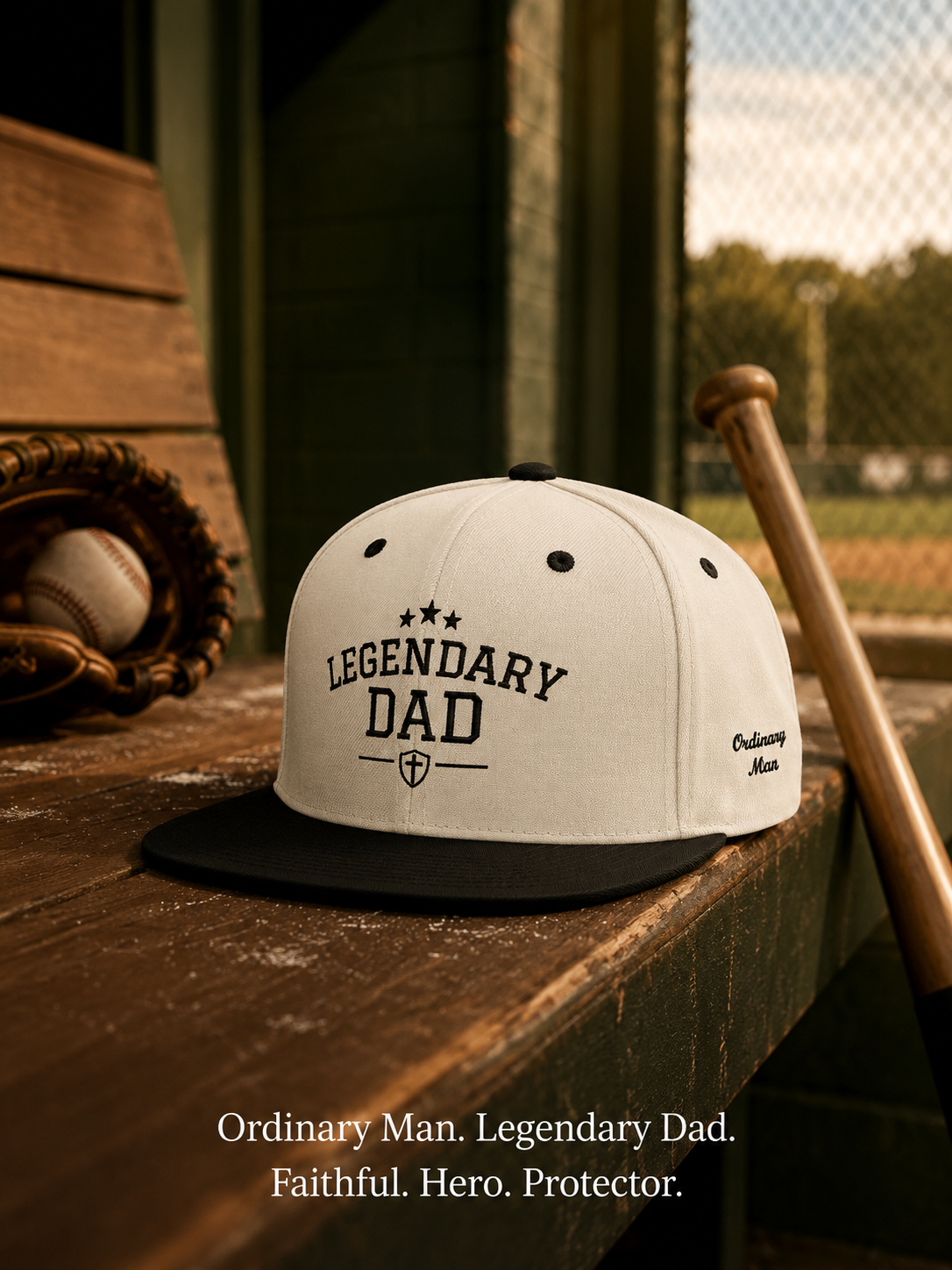 Legendary Dad Natural & Black Snapback Hat