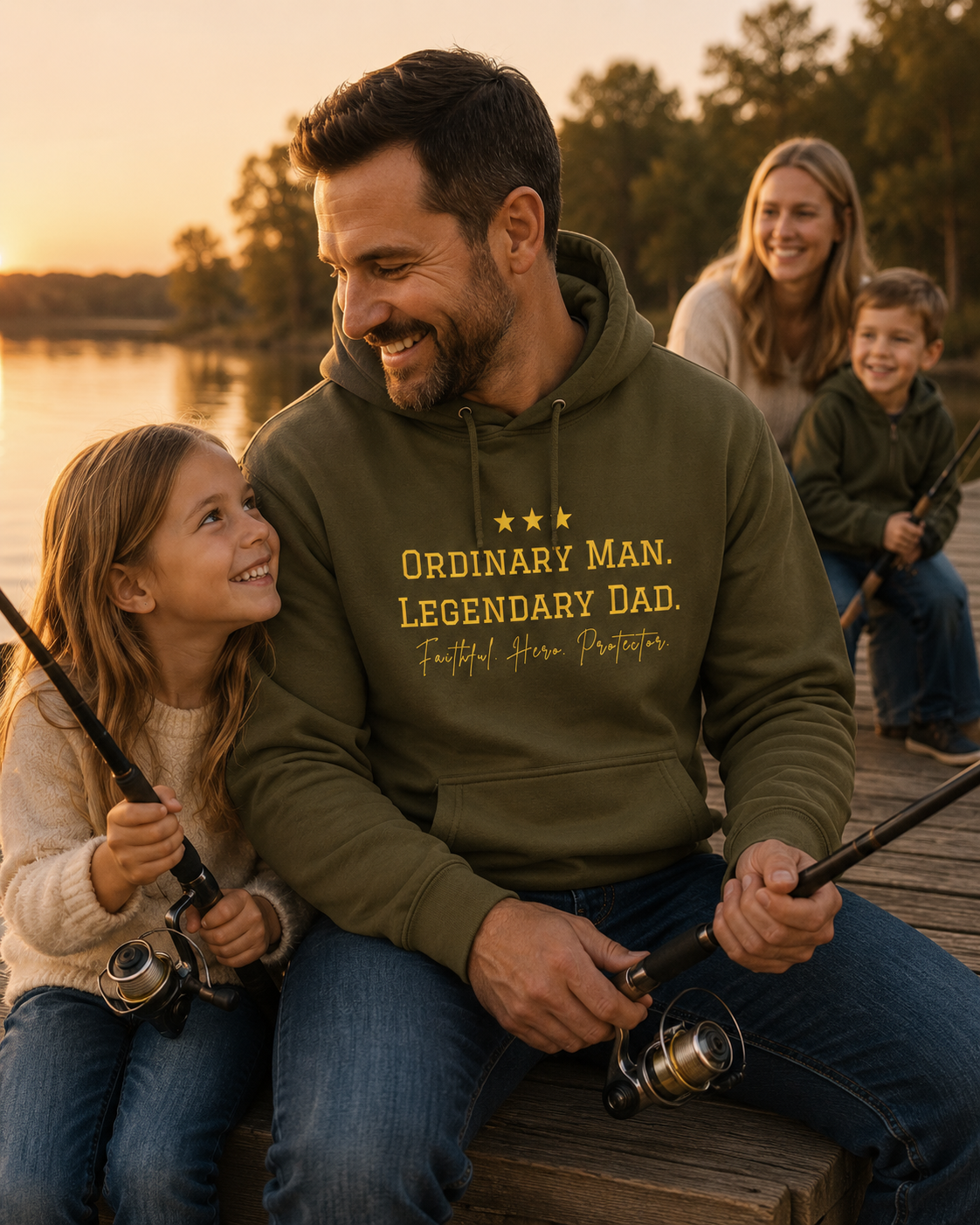 Legendary Dad Military Green Premium Pullover Hoodie