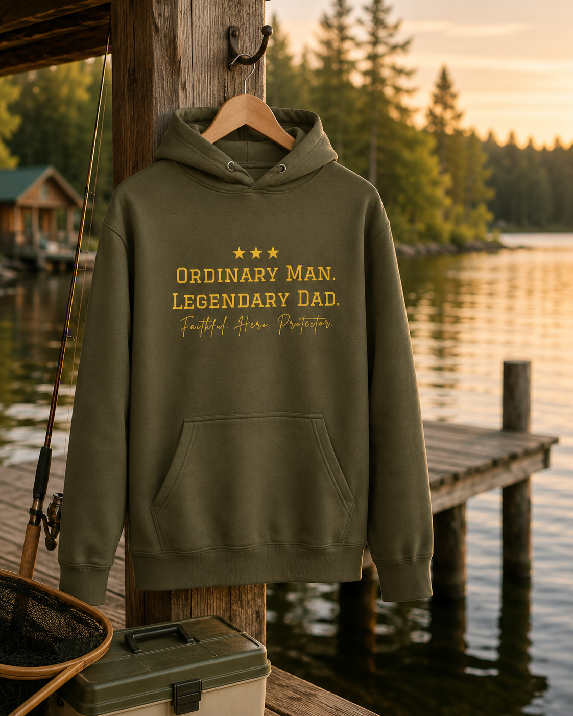 Legendary Dad Military Green Premium Pullover Hoodie