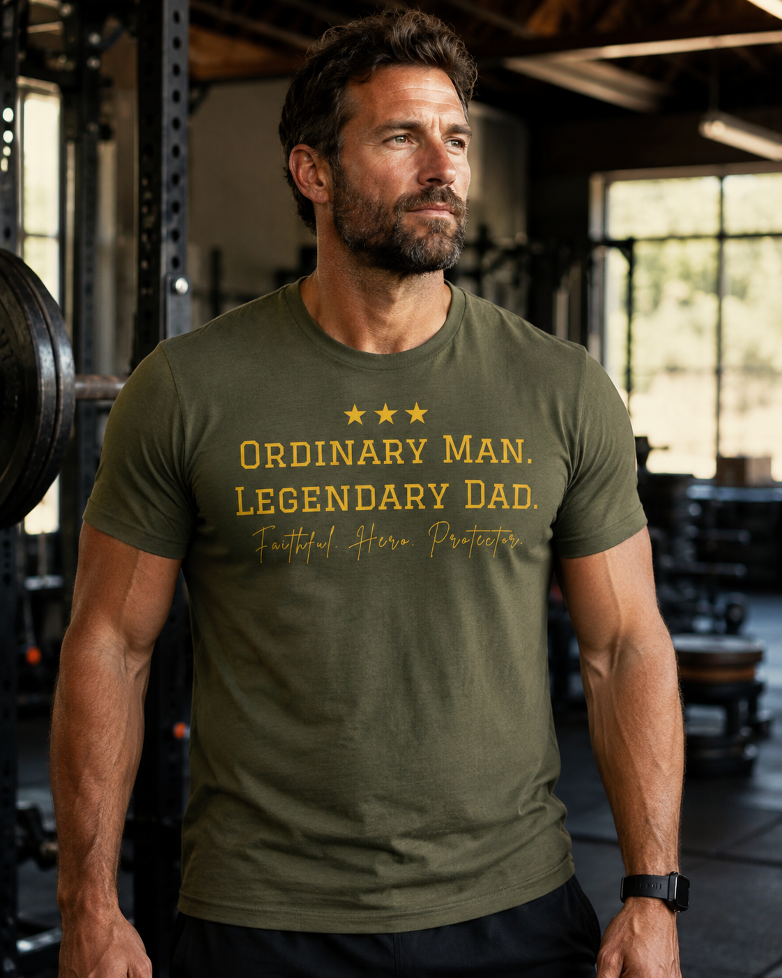 Legendary Dad Military Green T-shirt