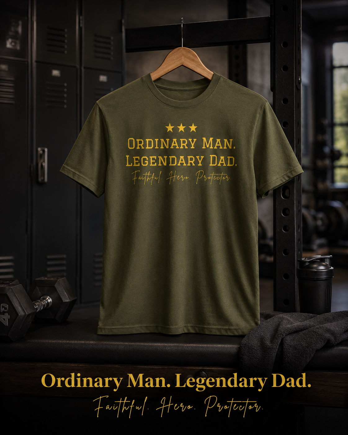 Legendary Dad Military Green T-shirt