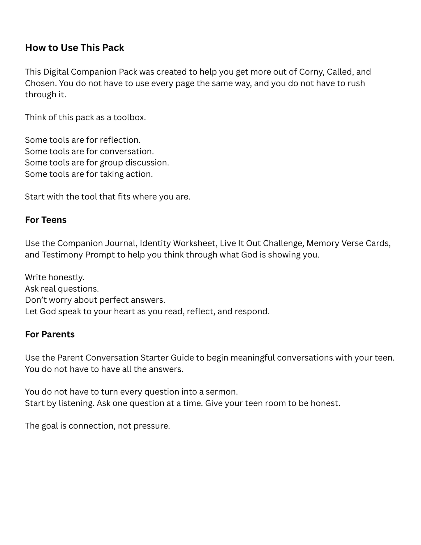 The “Why Am I Here?” Digital Companion Pack