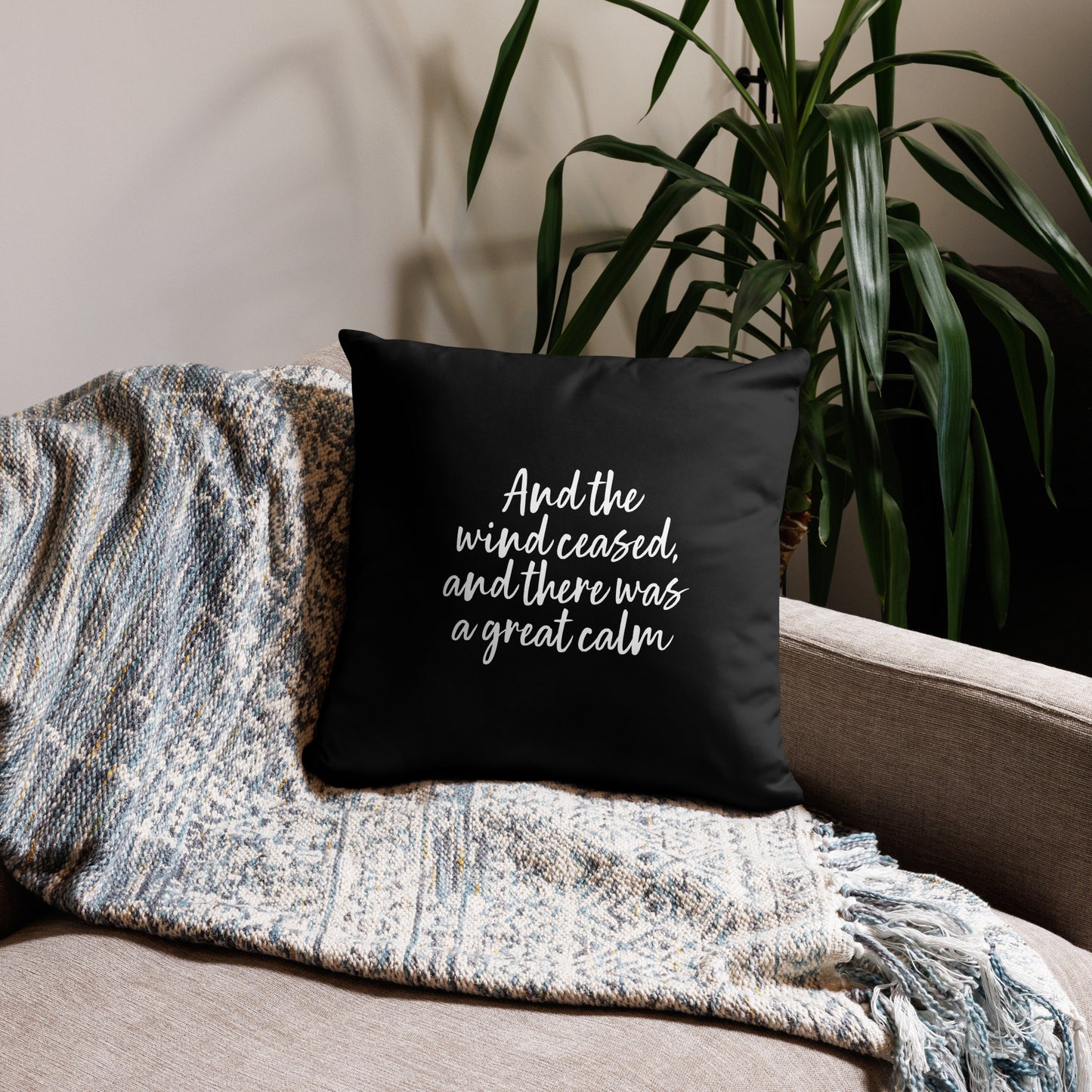 "Peace Be Still" B&W Accent Pillow - 2 Sizes