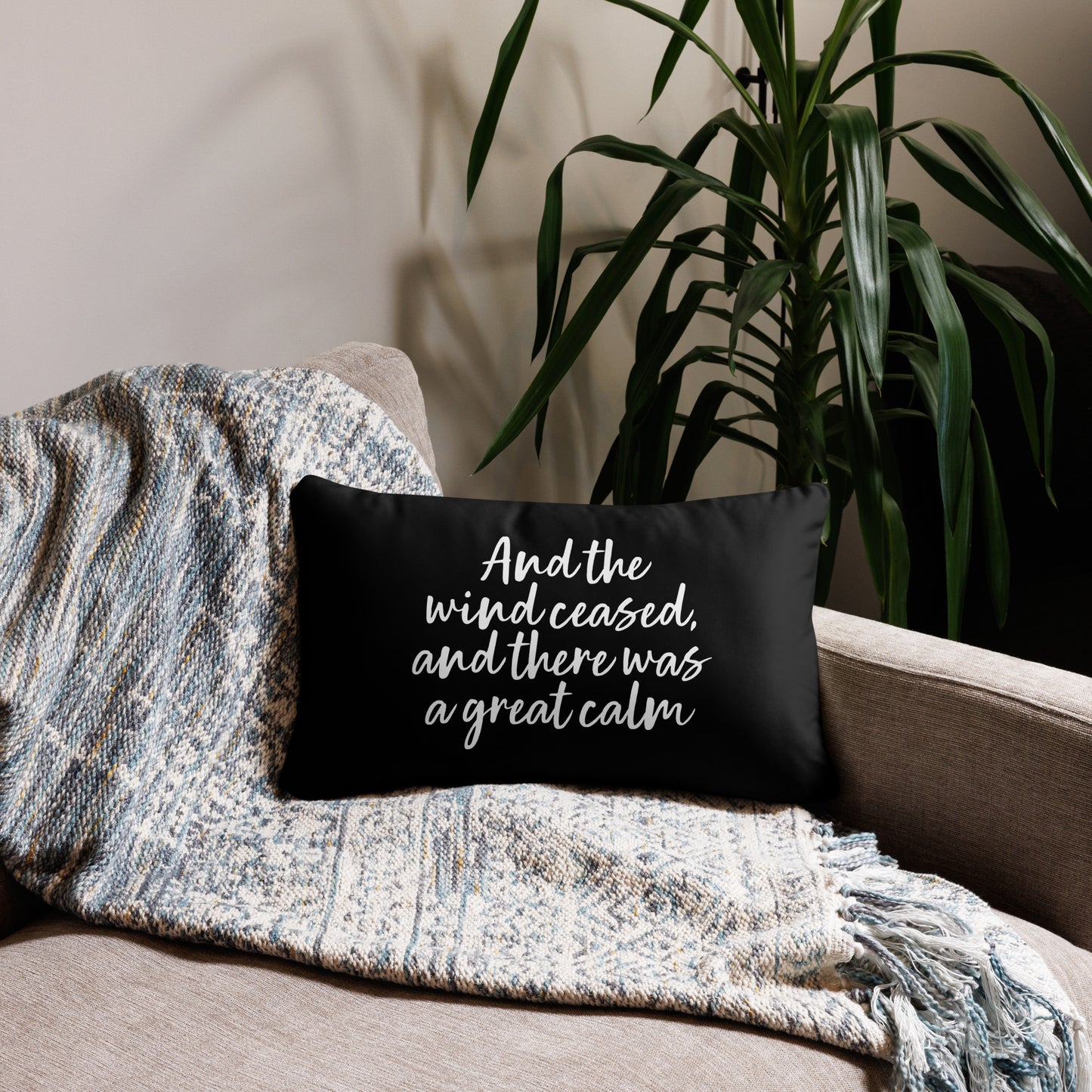 "Peace Be Still" B&W Accent Pillow - 2 Sizes