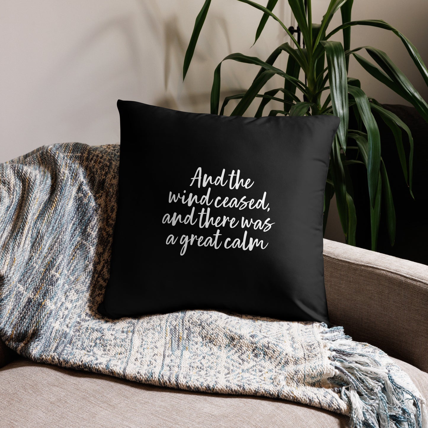 "Peace Be Still" B&W Accent Pillow - 2 Sizes